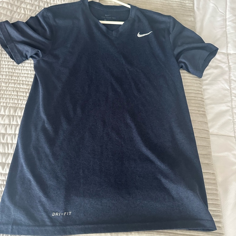 Nike Dri-FIT Dark Blue V-Neck Tee
